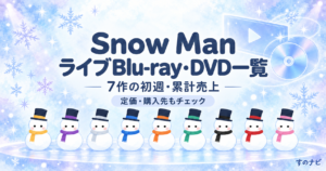 Snow Man ライブBlu-ray・DVD一覧｜7作の初週売上・累計と定価・購入先